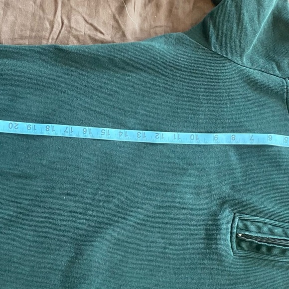 Consensus Sportswear Fishermans Sweater Sz M Hntr Green Quarter Zip Ribbed Knit - Picture 7 of 8